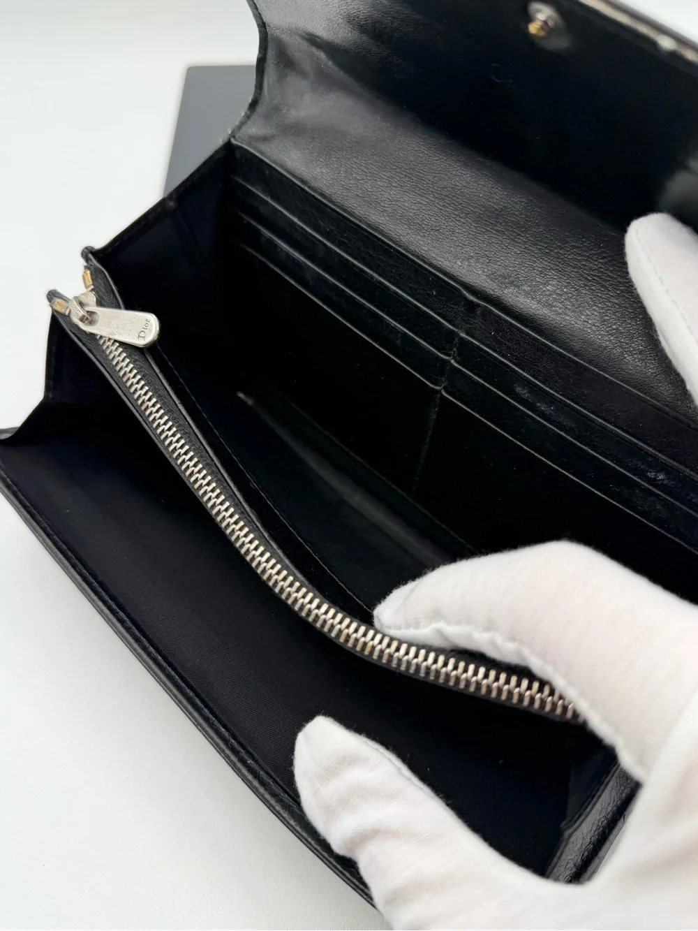 Dior Patent Leather Monogram Wallet